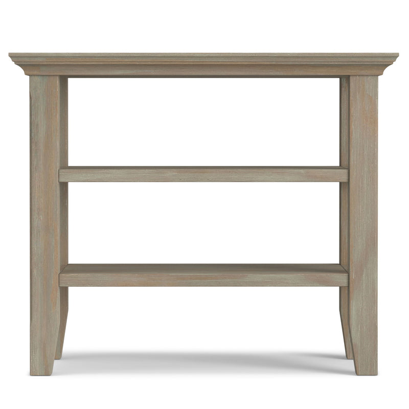 Handcrafted Acadian narrow side table by Simpli-Home with a wooden finish, featuring a compact design and sturdy construction.