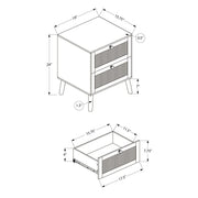 White 8th Street accent table with storage drawers, showcasing a sleek design and functional storage space.