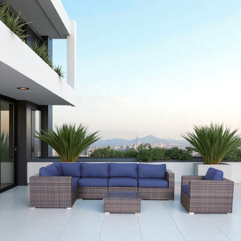 Wicker Seating Group Set With Table And Cushions - R&R Furniture Gallery (Fountain Valley, CA)