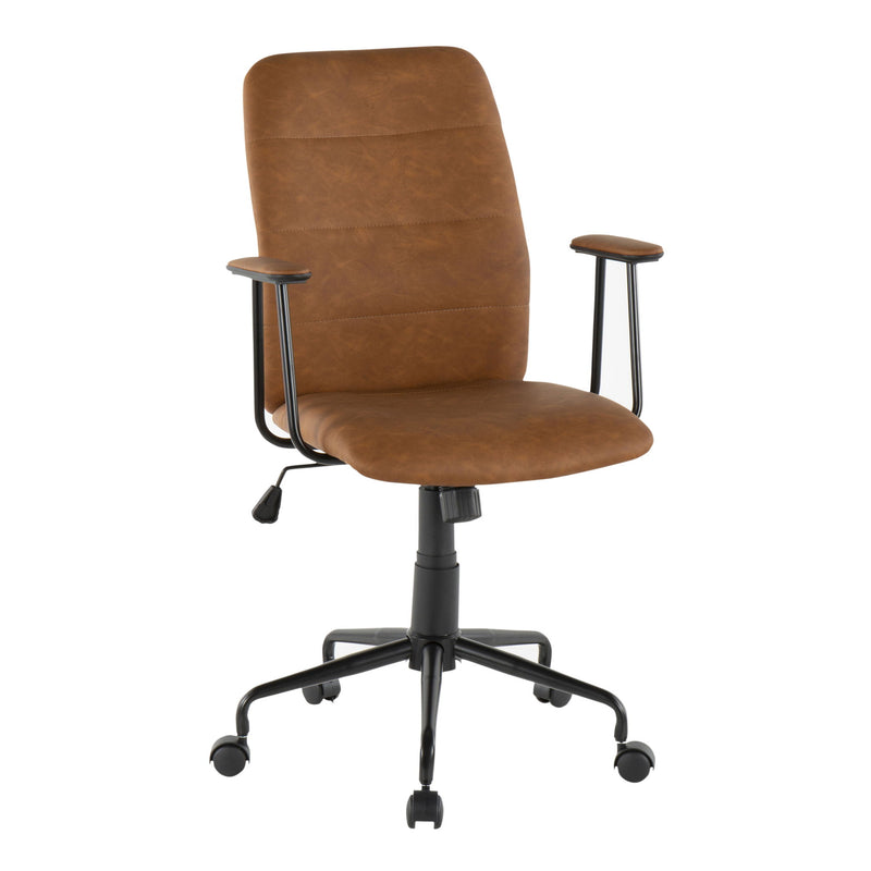 Lumi Source Fredrick brown contemporary office desk chair with cushioned seat and modern design for home or office use.