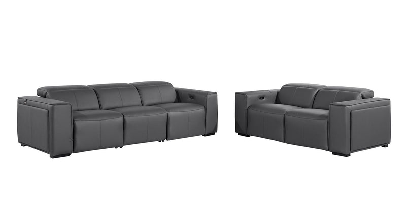 1224 - 5-Piece Modular Power Reclining Sofa And Loveseat Set In With 4 Power Recliners & Power Headrests
