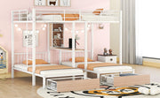 Triple Bunk Bed With Drawers, Multi-Functional Frame With Desks And Shelves In The Middle - R&R Furniture Gallery (Fountain Valley, CA)