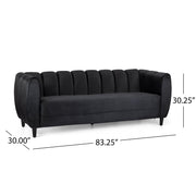 Miranda Modern Glam 3 Seater Sofa by Noble House featuring plush upholstery and sleek design in a stylish living room setup.