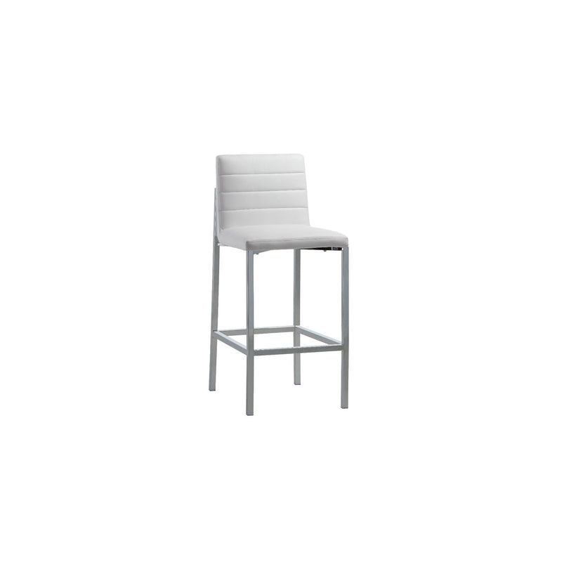 Amalfi Metal Back Bar Stool in White Leather