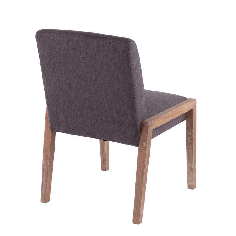 Set of two Lumi Source Carmen contemporary chairs with sleek modern design, featuring light-colored upholstery and wooden legs.