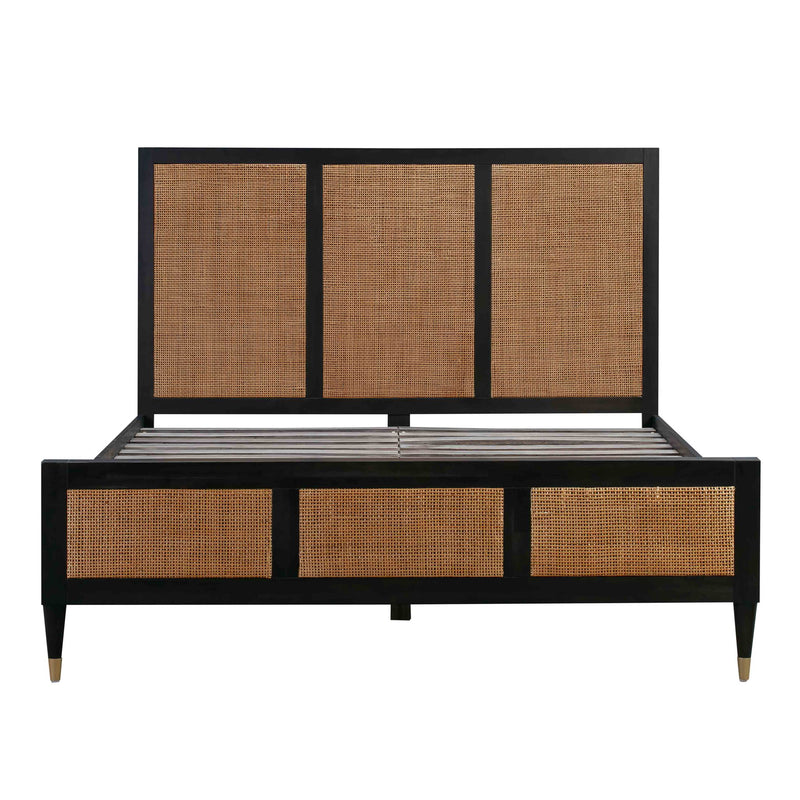 TOV Furniture Sierra panel bed with a modern design and neutral finish, showcasing a sleek headboard and sturdy frame.