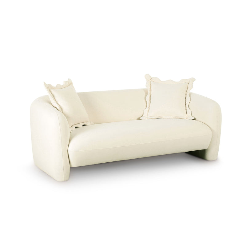 Lou - Performance Velvet Loveseat - Cream - R&R Furniture Gallery (Fountain Valley, CA)