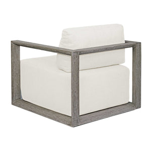 Remsen - Outdoor Lounge Chair - Dark Gray / White