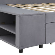 L Shaped Upholstered Platform Bed With Storage And Drawers - R&R Furniture Gallery (Fountain Valley, CA)