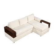 Noble House stationary sectional sofa with plush upholstery and reversible armrests, ideal for modern living room seating.