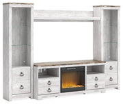 Willowton - Entertainment Center With Fireplace Option - R&R Furniture Gallery (Fountain Valley, CA)