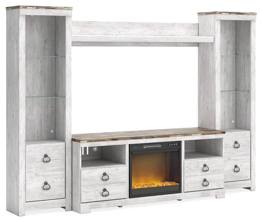 Willowton - Entertainment Center With Fireplace Option - R&R Furniture Gallery (Fountain Valley, CA)