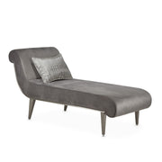 Roxbury Park - Velvet Chaise - Gray Pearl / Stainless Steel - R&R Furniture Gallery (Fountain Valley, CA)
