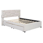 Upholstered Platform Bed With Brick Pattern Headboard And Twin Long Size Trundle - R&R Furniture Gallery (Fountain Valley, CA)