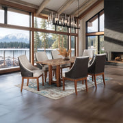 Gilsea - Fabric & Synthetic Leather Side Chair (Set of 2) - Beige & Brown Finish - R&R Furniture Gallery (Fountain Valley, CA)