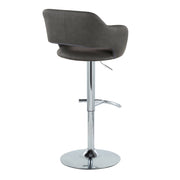 Lumi Source Margarite contemporary adjustable barstool set with swivel, rounded T footrest, in modern design with cushioned seats