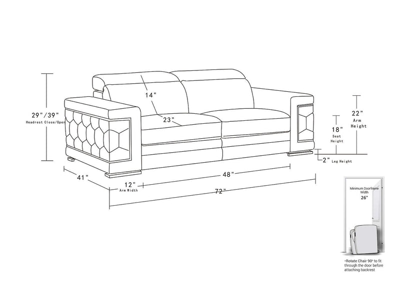 296 - Genuine Leather Loveseat