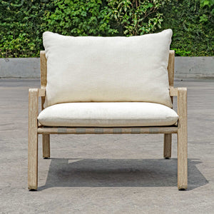 Strapped - Outdoor Lounge Chair - Light Brown / Light Gray