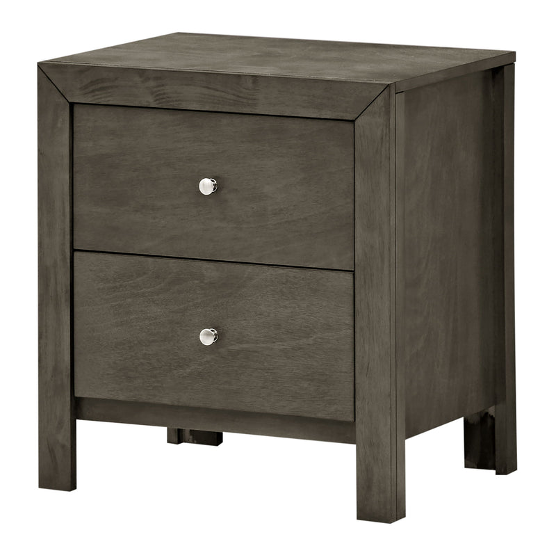 Glory Furniture accent nightstand with drawers, featuring a charming design and wooden finish, ideal for bedroom storage.