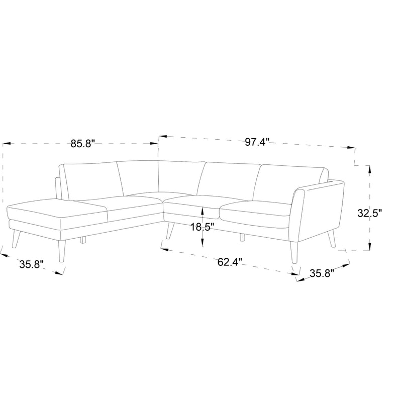 Benson - Sectional Sofa With Chaise - R&R Furniture Gallery (Fountain Valley, CA)