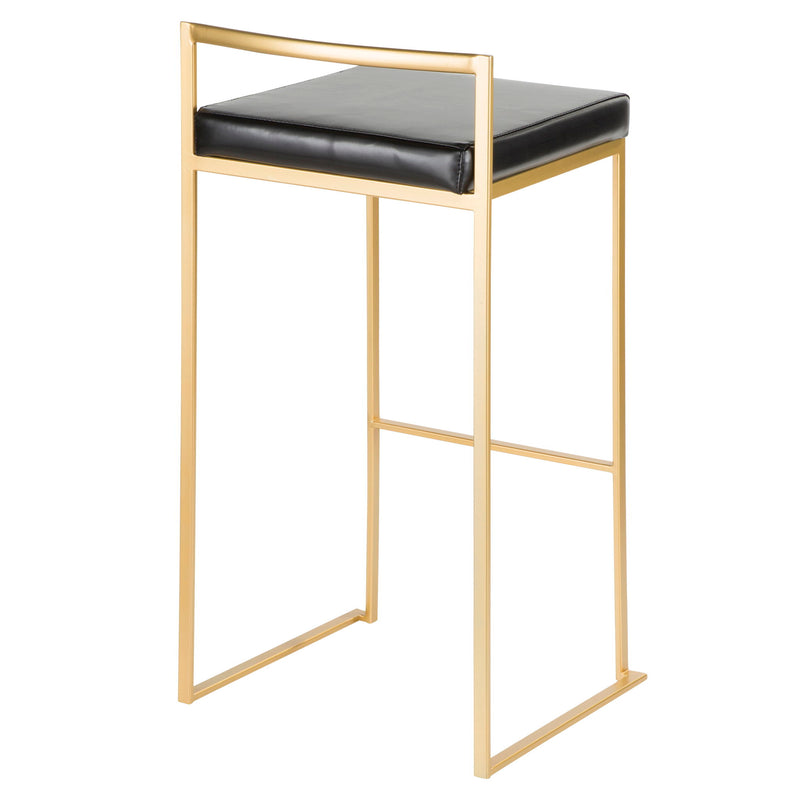 Lumi Source Fuji contemporary glam barstool with sleek metal legs and upholstered seat, stylishly designed for modern interiors