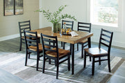 Blondon - Rectangular Drm Table Set (Set of 7) - Brown / Black - R&R Furniture Gallery (Fountain Valley, CA)