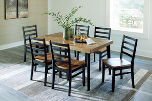 Blondon - Rectangular Drm Table Set (Set of 7) - Brown / Black - R&R Furniture Gallery (Fountain Valley, CA)