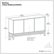 Banting Solid Wood Sideboard Buffet with Metal Frame — Modern Industrial Dining Room Storage - R&R Furniture Gallery (Fountain Valley, CA)