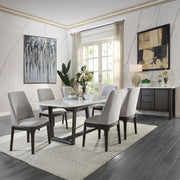 Madan - Side Chair (Set of 2) - Light Gray Linen & Gray Oak - R&R Furniture Gallery (Fountain Valley, CA)