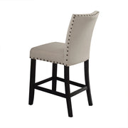Nolan - Counter Height Chair (Set of 2) - Beige Linen & Salvage Dark Oak - R&R Furniture Gallery (Fountain Valley, CA)