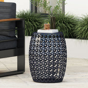 Large modern metal end table by Noble House featuring a sleek design and sturdy construction for contemporary living spaces.