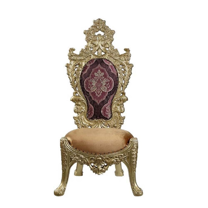 Bernadette - Side Chair (Set of 2) - Pattern Fabric & Gold - R&R Furniture Gallery (Fountain Valley, CA)
