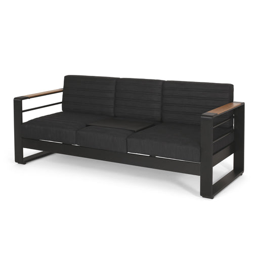 Giovanna - 3 Seater Sofa With Aluminum Frame And Water Repellence Cushions - Black - R&R Furniture Gallery (Fountain Valley, CA)