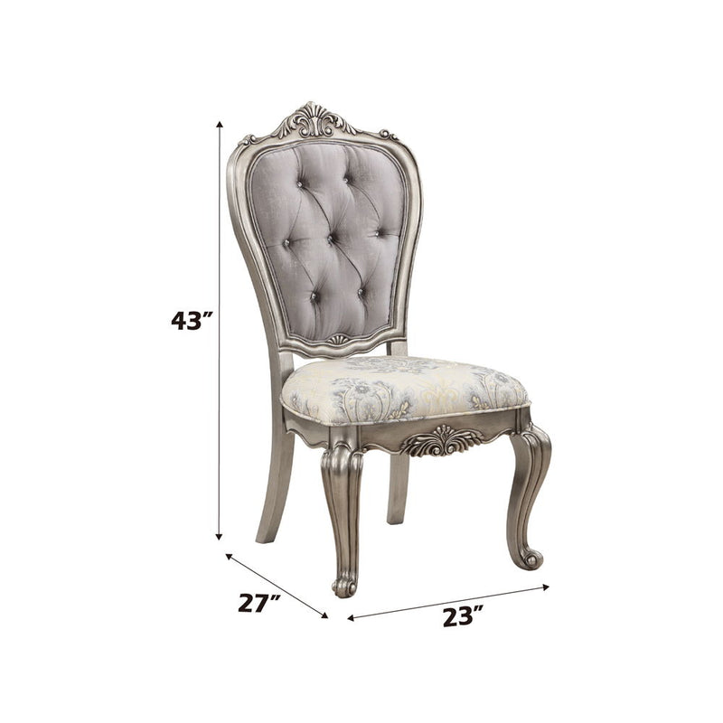 Ariadne - Side Chair (Set of 2) - Velvet & Antique Platinum - R&R Furniture Gallery (Fountain Valley, CA)