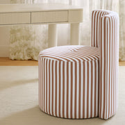 TOV Furniture Alyssa striped rolling desk chair with adjustable height and modern design, featuring black and white fabric upholstery.