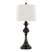 Pair of Lumi Source Montgomery contemporary table lamps with sleek bases and fabric shades, ideal for modern living room decor.