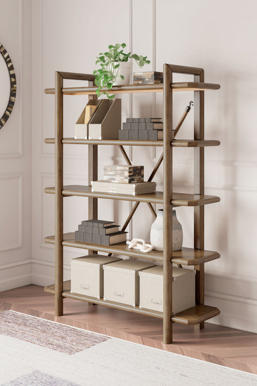 Roanhowe - Bookcase - Brown - R&R Furniture Gallery (Fountain Valley, CA)