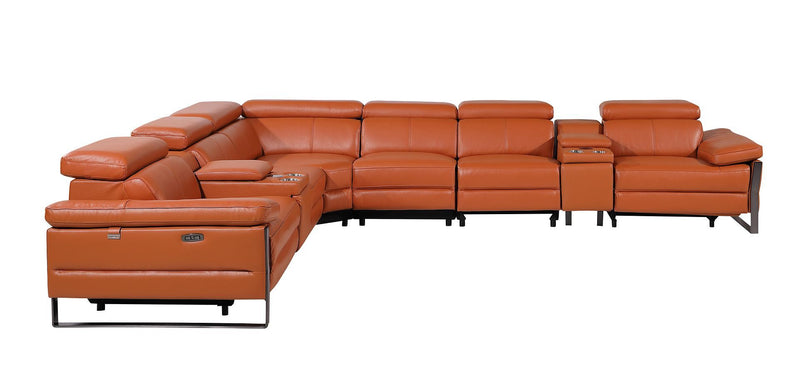 1246 - 8-Piece L-Shaped Modular Power Reclining Sectional With 4 Power Recliners And Power Headrests
