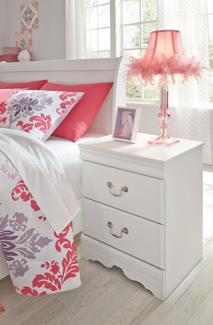 Anarasia - Two Drawer Night Stand - White - R&R Furniture Gallery (Fountain Valley, CA)