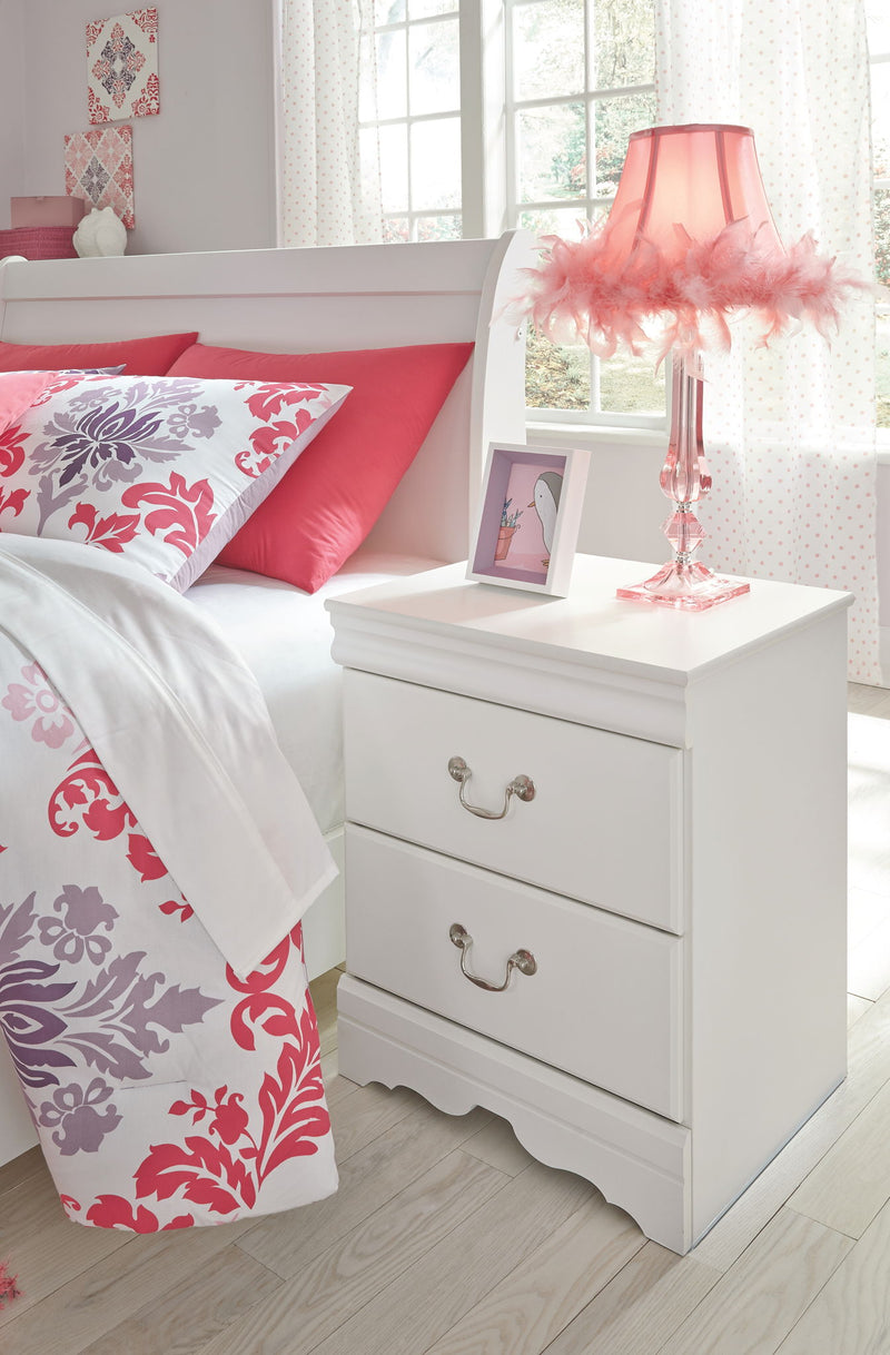 Anarasia - Two Drawer Night Stand - White - R&R Furniture Gallery (Fountain Valley, CA)