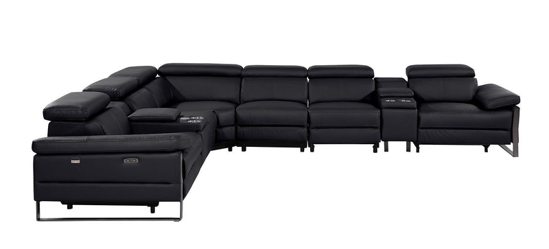 1246 - 8-Piece L-Shaped Modular Power Reclining Sectional With 3 Power Recliners And Power Headrests