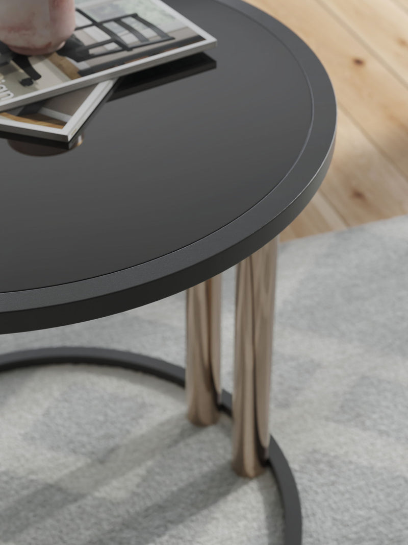 Hannerly - Occasional Table Set (Set of 3) - Black / Gold Finish - R&R Furniture Gallery (Fountain Valley, CA)