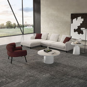 Mardi - Sectional Sofa With 6 Pillows - Maroon & Beige Tweed - R&R Furniture Gallery (Fountain Valley, CA)