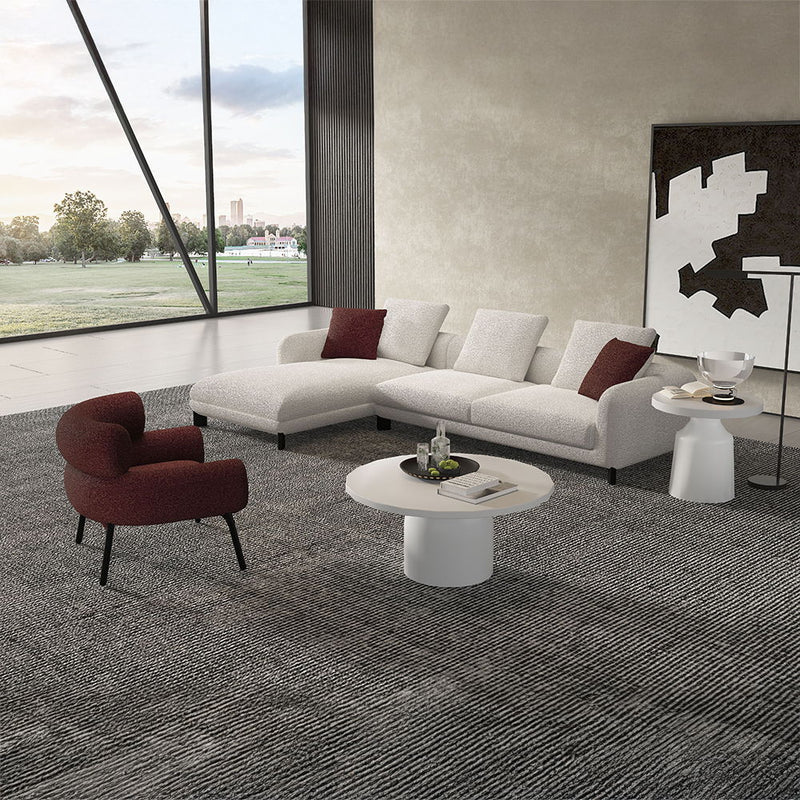 Mardi - Sectional Sofa With 6 Pillows - Maroon & Beige Tweed - R&R Furniture Gallery (Fountain Valley, CA)