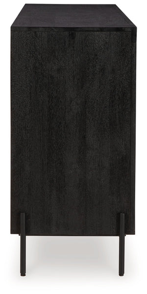 Vallisburg - Accent Cabinet - Black / Natural - R&R Furniture Gallery (Fountain Valley, CA)