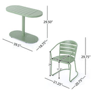 3 Piece Elegant Outdoor Bistro Set With 2 Chairs And Oval Table - R&R Furniture Gallery (Fountain Valley, CA)