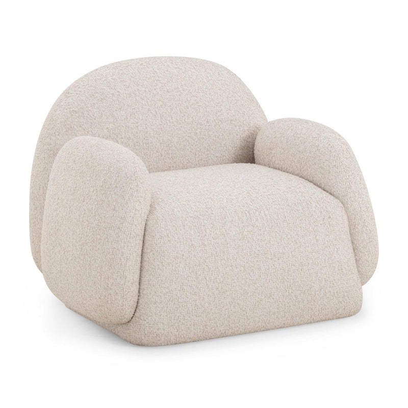 TOV Furniture Marius accent arm chair with plush fabric upholstery and modern design, showcasing a stylish and comfortable seating option.