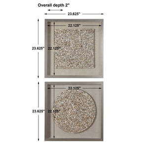 Arline - Shadow Boxes (Set of 2) - Brown / Silver / White
