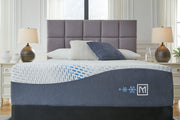Sierra Sleep® Millennium Cushion Firm Gel Hybrid Mattress with matching foundation, showcasing plush and supportive sleeping surface.