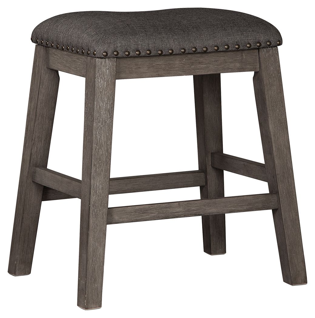 Caitbrook - Upholstered Stool (Set of 2) - Gray - R&R Furniture Gallery (Fountain Valley, CA)